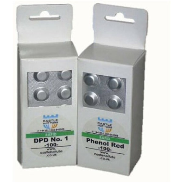 100 Phenol Red tablets and 100 DPD No.1 tablets swimming pool and hot tub water test kit
