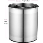 Stainless Steel Kitchen Utensil Storage Rack - 360° Rotating Cutlery Stand