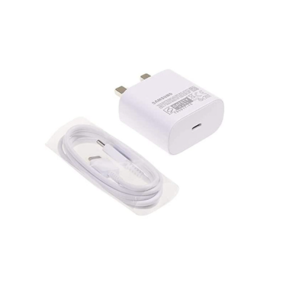 Genuine Samsung 25W Super Fast Adaptive Mains Plug/Wall Charger & Type C Cable for Galaxy S10, Note10, Note20, S20, S21 5G & Also includes MOBACE