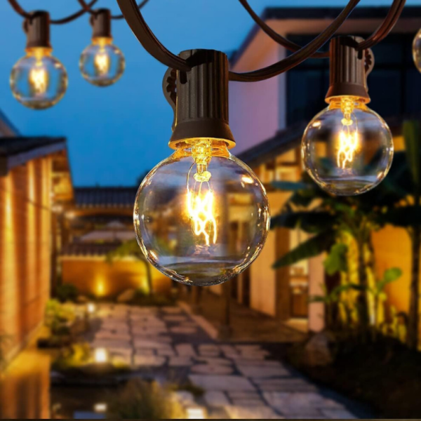 Outdoor Fairy Lights, 9.5m with 254 G40 Bulbs, Weatherproof for Garden, Balcony, Patio