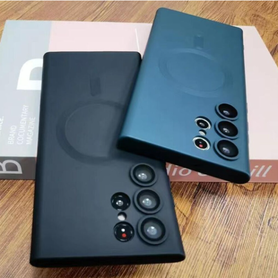 （ブラック、Samsung S25 Ultra用）高級 MagSafe 磁気ワイヤレス充電対応スマホケース、Samsung Galaxy S25、S24、S23、S22、S21 Ultra、S20 FE、Note 10、20 Ultra 対応