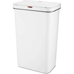 50L Rectangular Sensor Trash Can, White