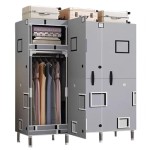 Portable canvas wardrobe for bedroom storage, with shelves, dimensions: 125x45x170 cm, saving space.