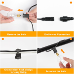 Outdoor Fairy Lights, 9.5m with 254 G40 Bulbs, Weatherproof for Garden, Balcony, Patio