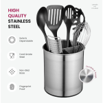 Stainless Steel Kitchen Utensil Storage Rack - 360° Rotating Cutlery Stand