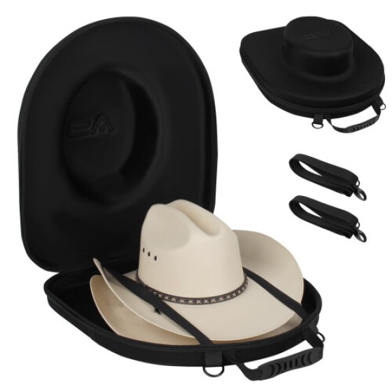 Anysiny Travel Hat Case - Anti-crushing hat travel organizer, suitable for cowboy hats, with adjustable strap (cowboy hat - Bl).
