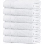 Wealuxe White Bath Towels 22x44 Inches Set of Cotton Towels for Bathroom, Hotel, Gym, Spa, Soft, Extra Absorbent, Quick-Dry