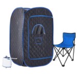 2021 New Large Black Portable Sauna Room, Home Sauna Bath 1500W 2.8L Steam Sauna Box, Easy to Fold and Store, Relieves Insomnia