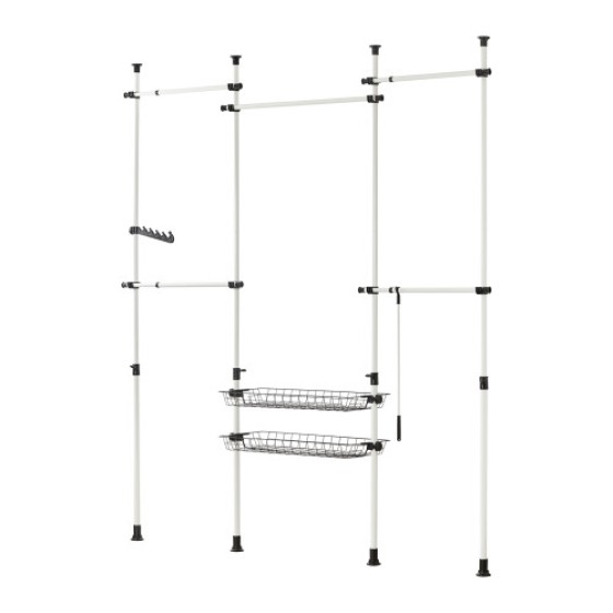 SoBuy® KLS04 Adjustable Wardrobe Storage Rack with Telescopic Clothes Hanger