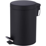 Black Metal Small 3L Foot Pedal Trash Can, Suitable for Kitchen, Bathroom, and Other Places, Sanitary Trash Can, Gift Box Packaging