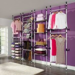 vidaXL telescopic wardrobe system with aluminum storage rod.