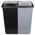 (Black and Silver) 90L Double-Layer Kitchen Trash Can, Laundry Basket