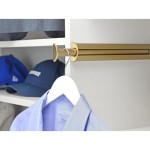 TAG Hardware Premium 14-18 inch Extendable Pull-Out Wardrobe Rod, Matte Gold