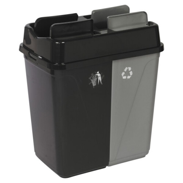 (100L Black/Grey) 40L/60L/100L Double Compartment Kitchen Trash Can Base Connector