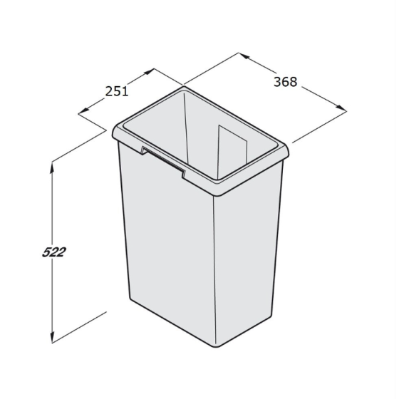 Replacement Inner Trash Bin Euro Cargo Silver