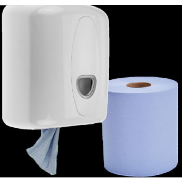 Blue center paper feed distributor, equipped with a 50-meter center paper feed roll.