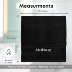 YRALY Makeup Towels - Pack of 6 - Soft Cotton Wipes for Face and Makeup Removal. Essential Items for Hospitality.
