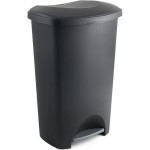 (Black) Addis 50L Foot Pedal Trash Bin - Available in Multiple Colors