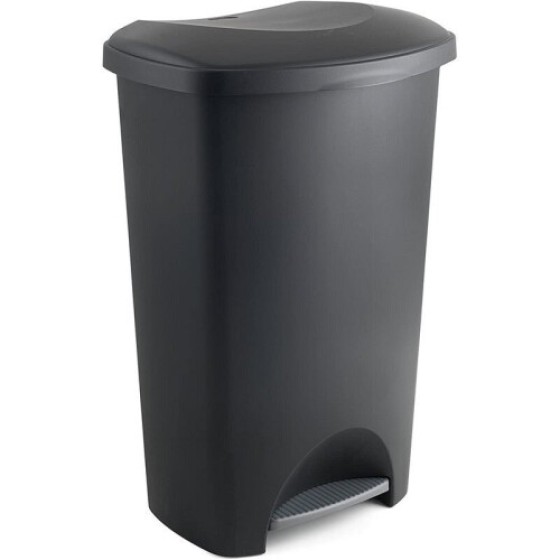 (Black) Addis 50L Foot Pedal Trash Bin - Available in Multiple Colors