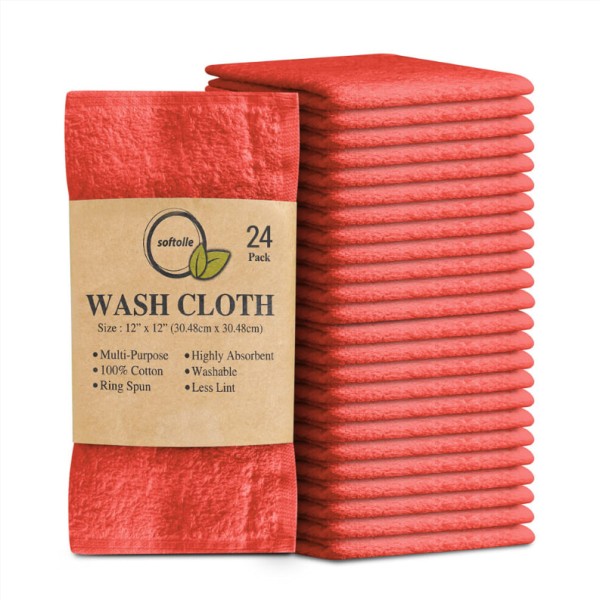 Softolle Towels 100% Ring-Spun Cotton - Large Towel Pack - 30x30 cm - Highly Absorbent and Soft Face Towels