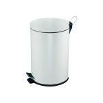 White Steel Foot Pedal Trash Bin, 12L