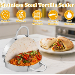 Stainless Steel Tortilla Sealer Crimper-Tacos Maker for Burritos,Tacos,Quesadillas,Dumplings-Mess Free Cooking
