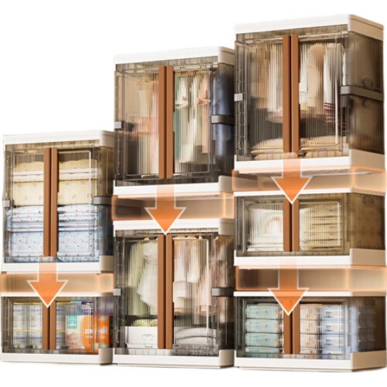 Wave-shaped wardrobe design, no assembly required, long skirt storage cabinet, extra-large size, with hanging space, made of high-quality materials.