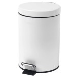 White Metal 3L Small Foot Pedal Trash Bin, Suitable for Kitchen, Bathroom, and Other Places, Sanitary Trash Bin, Gift Box Packaging