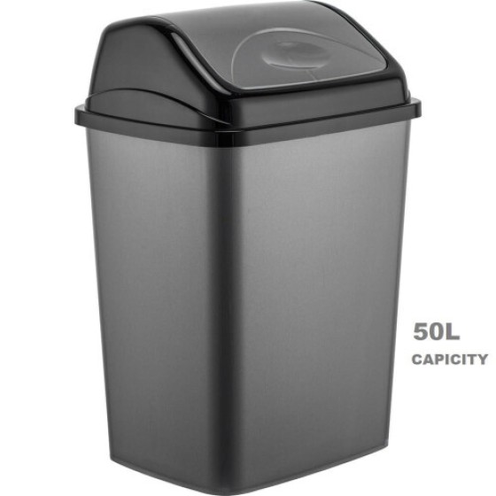 (50L) MantraRaj Plastic Flip Lid Trash Bin, Removable Rotating Lid, Plastic Rotating Lid Trash Bin, Kitchen Trash Bin