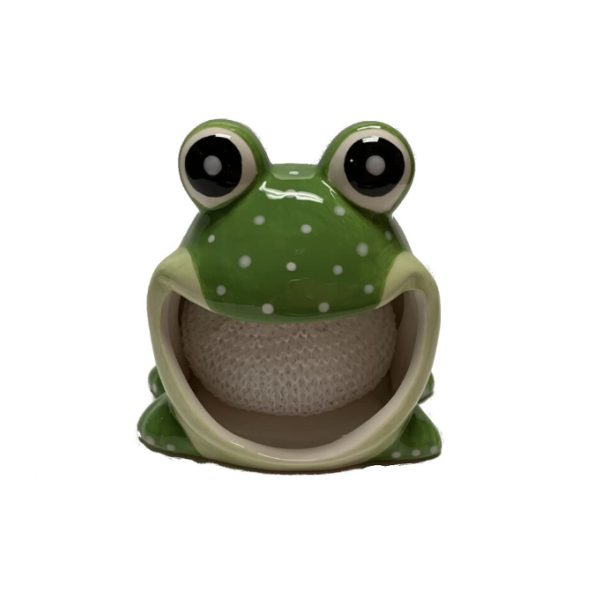 Ceramic Sponge/Scouring Pad Holder (Frog Shape)