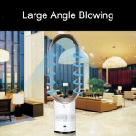Bladeless 16-Inch Tower Fan with UK Plug, Remote Control, Quiet Oscillation, 40W, Timer