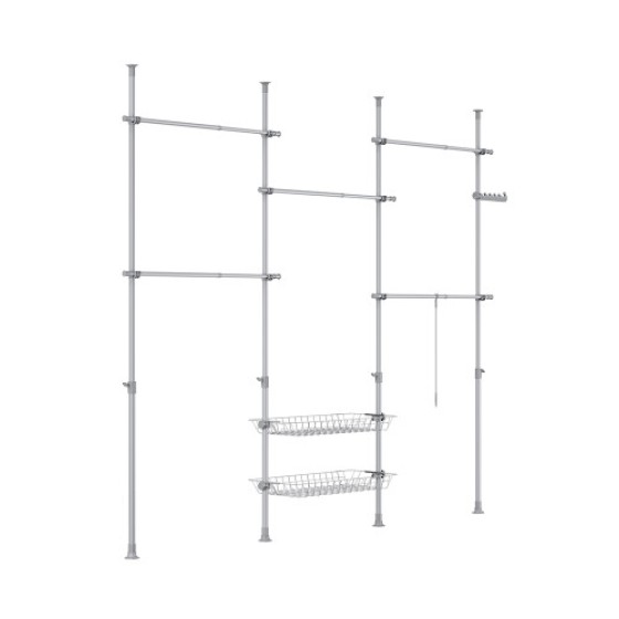 SoBuy Adjustable Walk-in Wardrobe 311x37x295 cm KLS04-II-HG