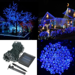 (Blue) 500 LED Solar Powered Fairy String Light Garden Party Decor Xmas