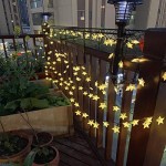 Solar Powered Star Fairy Lights,Warm White Christmas Garden Lights, Outdoor Solar String Lights for Patio Wedding Birthday Party Yard Fence Festival