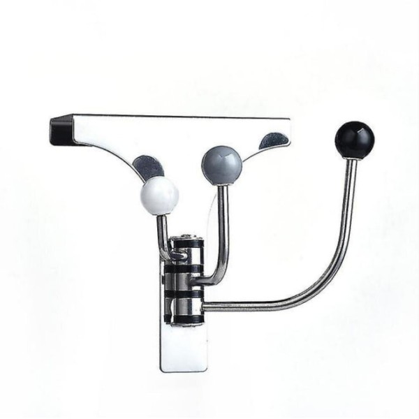 Three-hook back door storage rack, made of stainless steel, with rotating hooks and painted surface; suitable for doors 4.5 cm thick; can hang coats, hats, scarves, towels, bathrobes, etc.