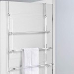 Three-tier chrome-plated door rear clothes rack, towel rack, clothes rod holder, bathroom towel storage rack (60cm wide x 12cm deep x 70cm high)