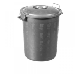 23L Plastic Kitchen Trash Can, Grey, Lockable