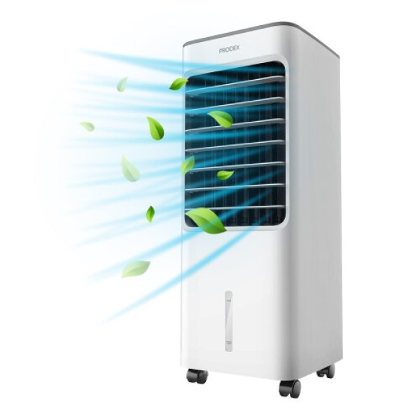 PRODEX PX5706W Portable Evaporative Air Cooler with Air Humidifying & Fan Function, 3 Speed Levels with Oscillation, 5 Litre Water Tank - White