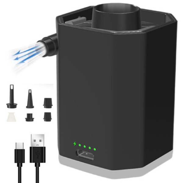 Electric pump for vacuum storage bags, wireless rechargeable air pump, used to compress clothes, blankets, and luggage.