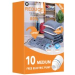 10 Medimu vacuum storage bags with electric pump, plastic packaging bags, space-saving sealed compression bags, suitable for blankets, quilts, pillows, and clothing.