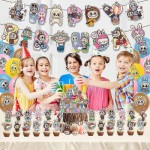 For Labubu Theme Birthday Party Props Reusable Adorable All in 1 Party Props Kit for Kids Teens Adults