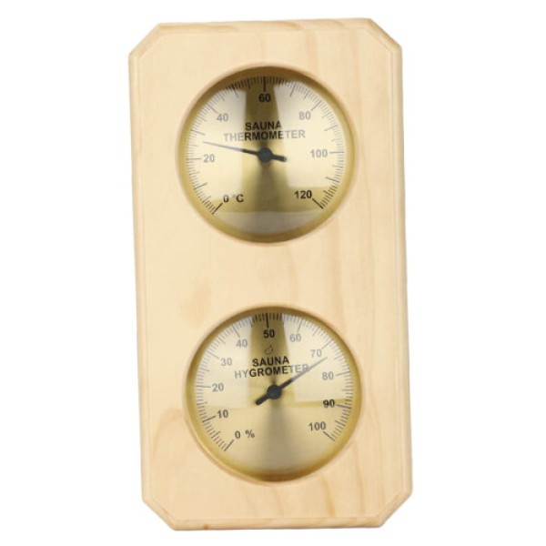 Sauna room thermometer and hygrometer, wall-mounted temperature gauge, suitable for home and sauna rooms, easy to read.