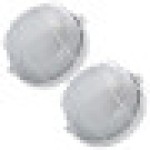 White glass die-cast aluminum table lamp, set of 2, size 7.1x7.1x3.1 inches.