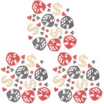 3 Pieces Poker Bags with Glitter