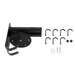 Aluminum Kitchen Utensil Rack, 6 Hooks, Black, 135x130x50mm