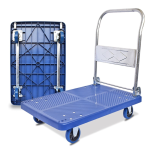 Platform Hand Truck Foldable with Steel Reinforcement, Plastic Deck, 660lb Capacity, Covered Wheels for Indoor/Outdoor Use