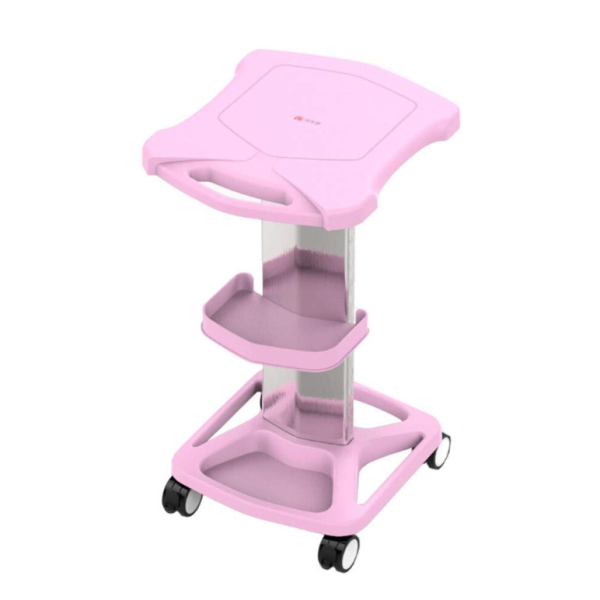 Movable Hand Trucks Storage Cart for Kitchen and Beauty Salon - Pink Small Bubble Cart with Brake Wheel, 50Kg Load, 38 X 46 X 73Cm