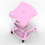 Movable Hand Trucks Storage Cart for Kitchen and Beauty Salon - Pink Small Bubble Cart with Brake Wheel, 50Kg Load, 38 X 46 X 73Cm