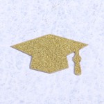 100 Pieces Double-Sided Glitter Graduation Hat-Shaped Confetti