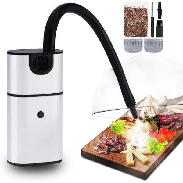 Smoking Gun BBQ Cold Food Smoker Portable Mini Handheld Smoke Infuser with Wood Chips for Meat Steak Cheese Salmon Sausage